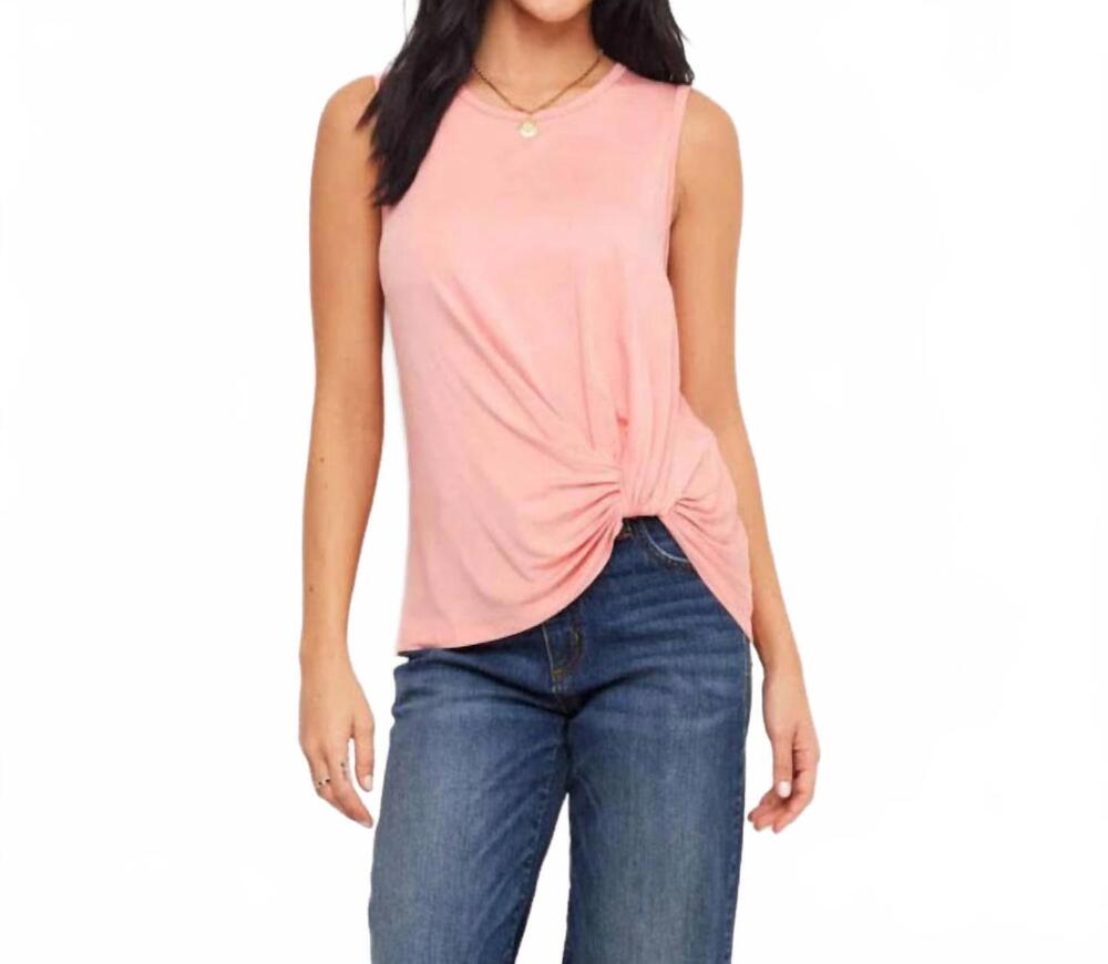 NEW KAREN KANE sleeveless pick-up top in peach